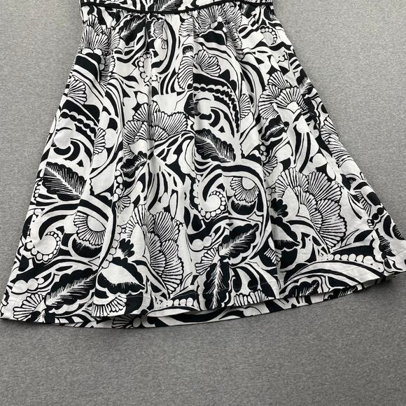 a.n.a Dress Womens 12 Black White Floral Print Halter Neck Fit & Flare Summer - Picture 13 of 15